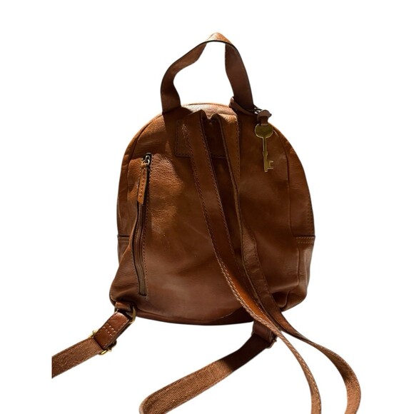 Fossil Leather Mini Backpack Brown | Everyday Casual Hands-Free Bag main image 9